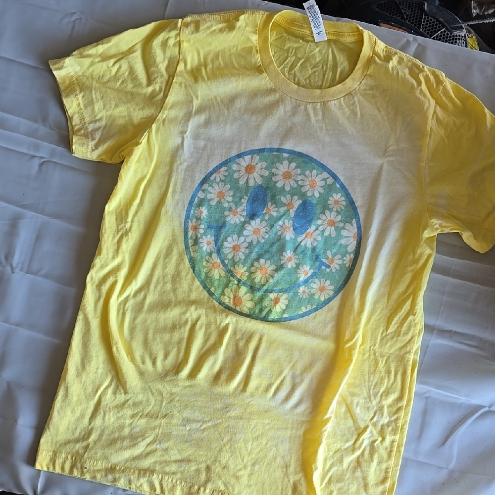 Yellow Womens T-Shirt with Floral Design